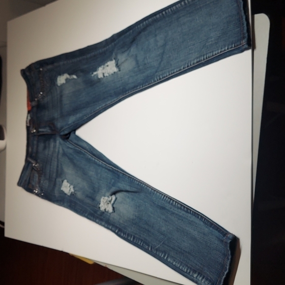 Decibel Women's Distressed Jeans with Rhinestones - Picture 9 of 11